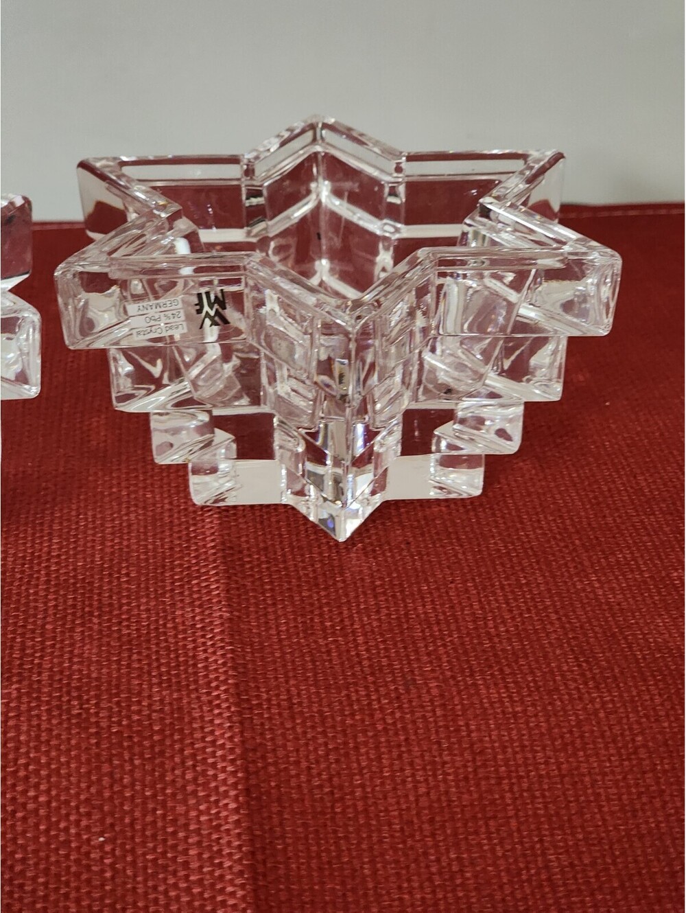 Star of David Candle Sticks Set of 2 WMF 24% Crystal Four Tiers Germany